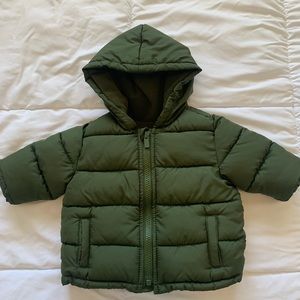 Old navy green baby puffer jacket.